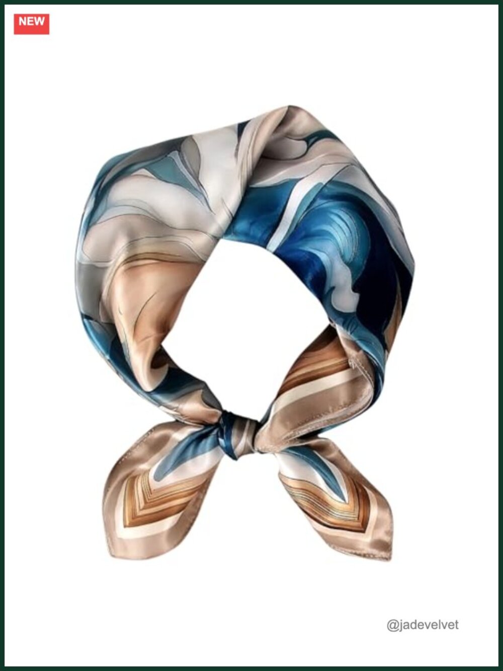 100% Mulberry Silk 21" Square Scarf Abstract Watercolor Neckerchief
